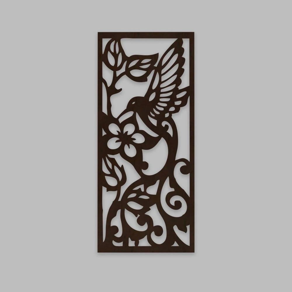 Beautiful Bird with Flower Backlit Wooden Wall Hanging with LED Night Light Walnut Finish - All India Decor