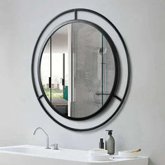 Designer Ring Wall Mirror Black - All India Decor