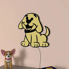 Cheerful Dog Backlit Wooden Wall Décor - All India Decor