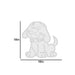 Measurement chart of a dog-shaped light wall decor