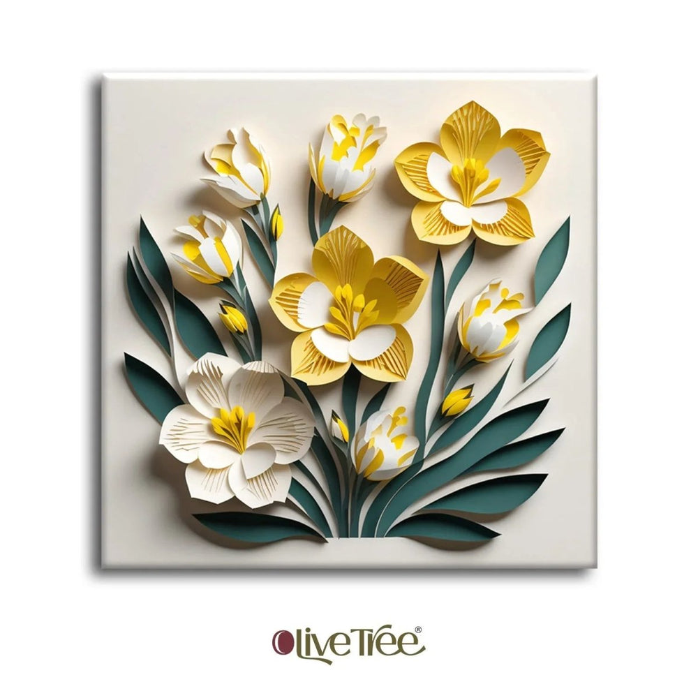 Petal Reflections Elegant Floral Art - All India Decor