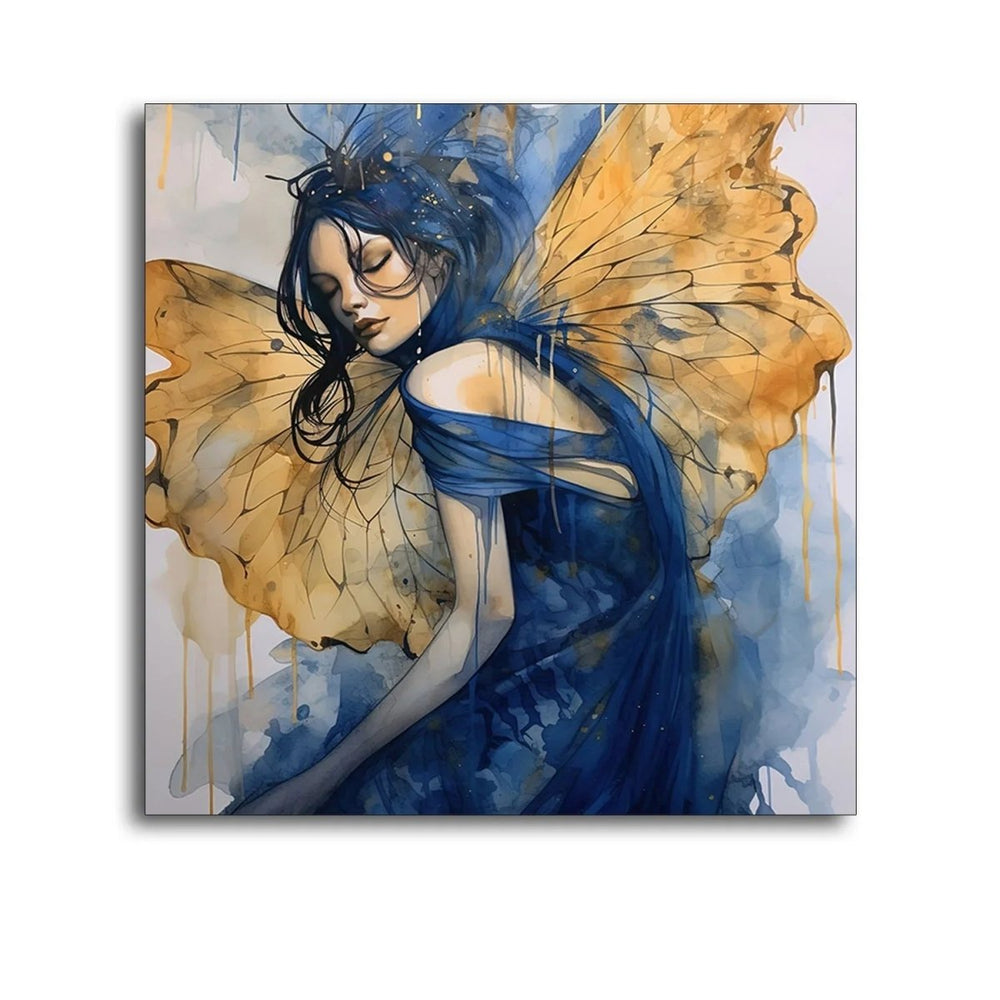 Premium Butterfly Woman Canvas Wall Paintings - All India Decor