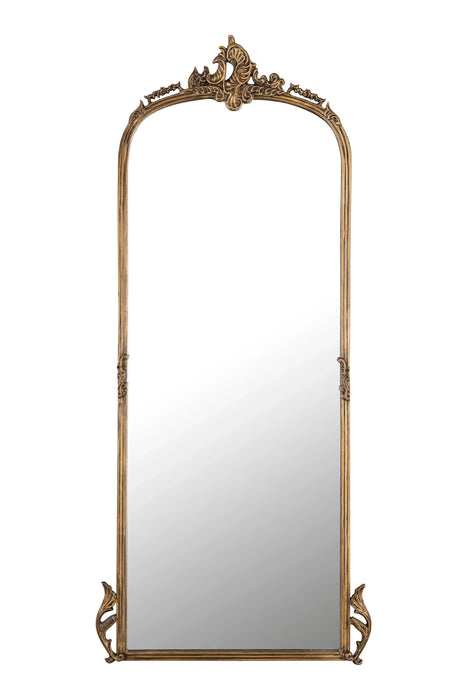 full length mirror vintage brass front view