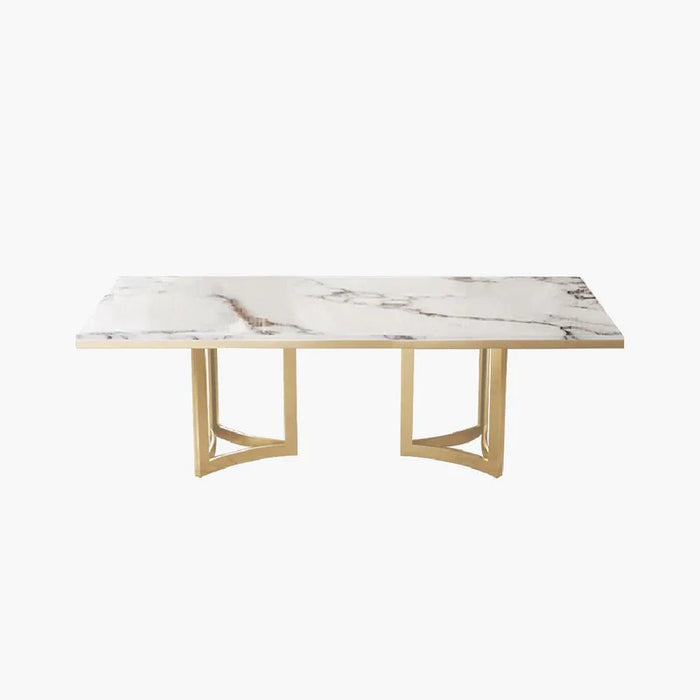 Astral White and Gold Dining Table with Chairs  AID-2