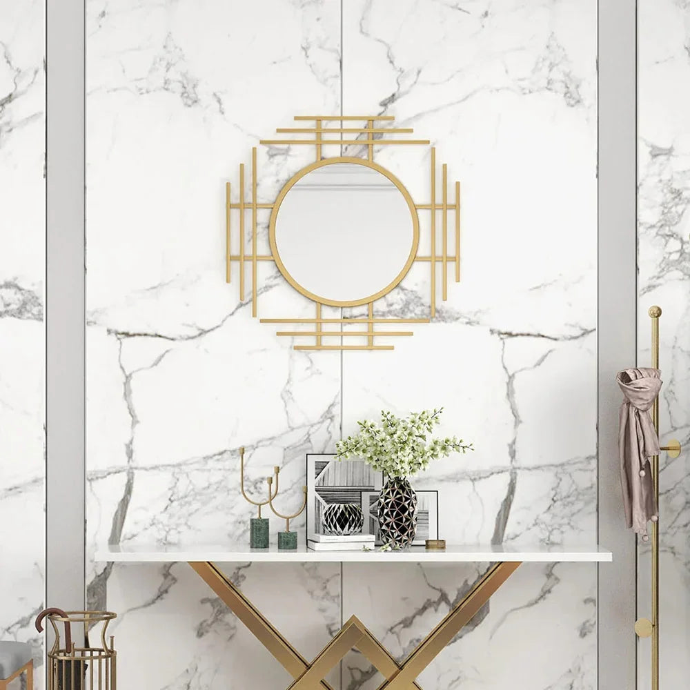 Lattice Gold Wall Mirror - All India Decor
