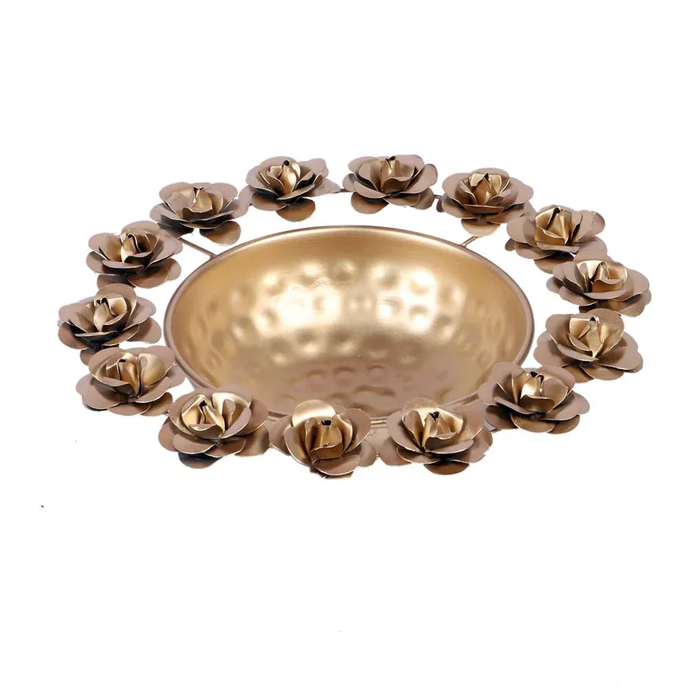 Metal Rose Urli Bowl Set of 3 - All India Decor