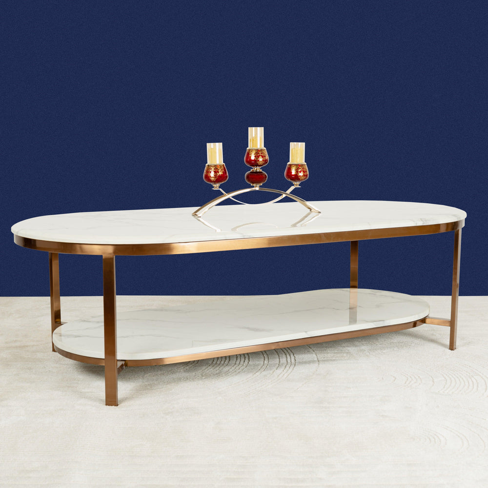 Whispering Essence Rose Gold Coffee Table (STAINLESS STEEL) - All India Decor