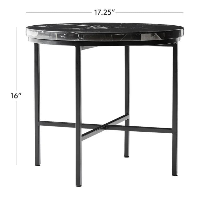 BLACK MARBLE SIDE TABLE - All India Decor