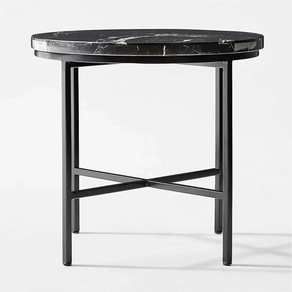 BLACK MARBLE SIDE TABLE - All India Decor
