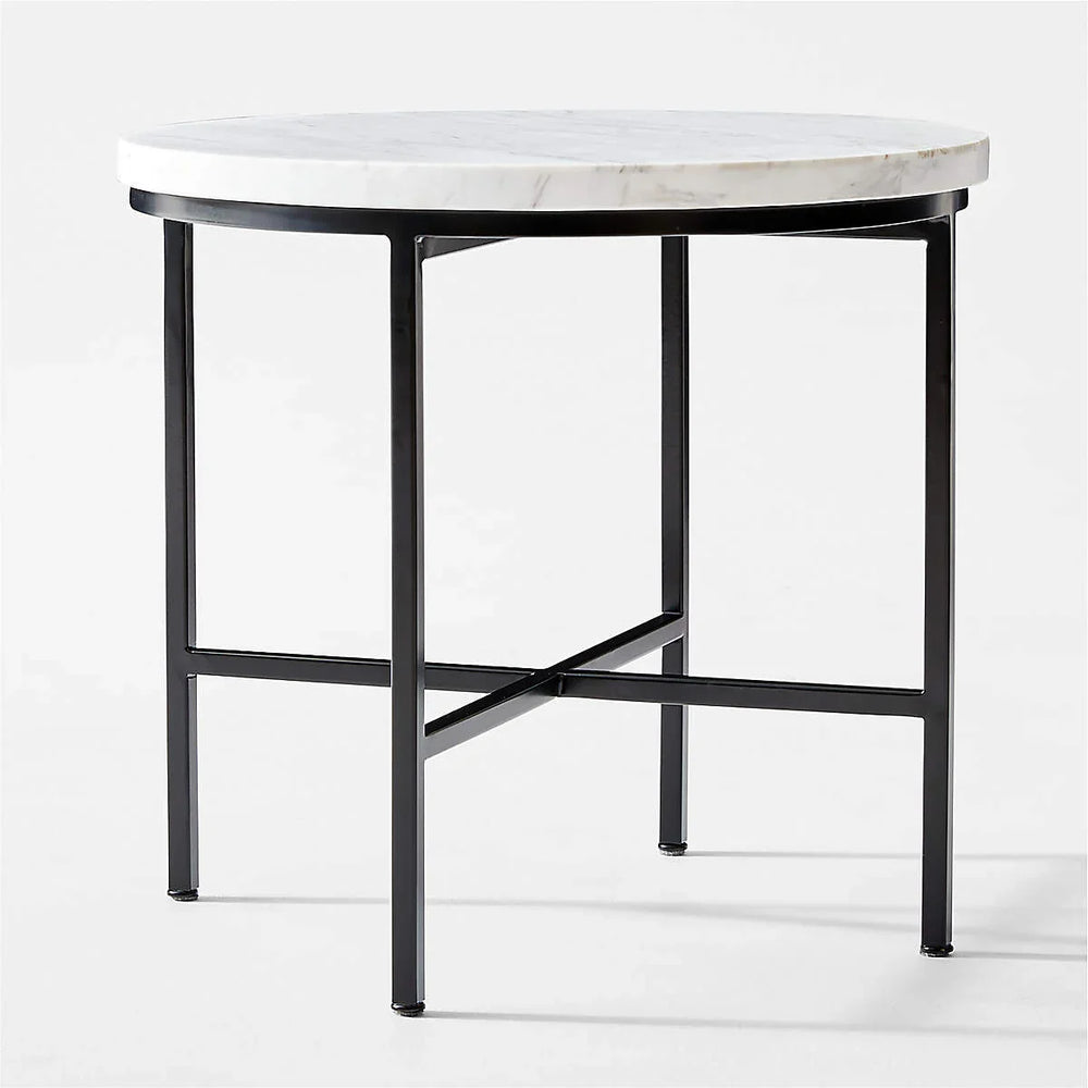 WHITE MARBLE SIDE TABLE - All India Decor