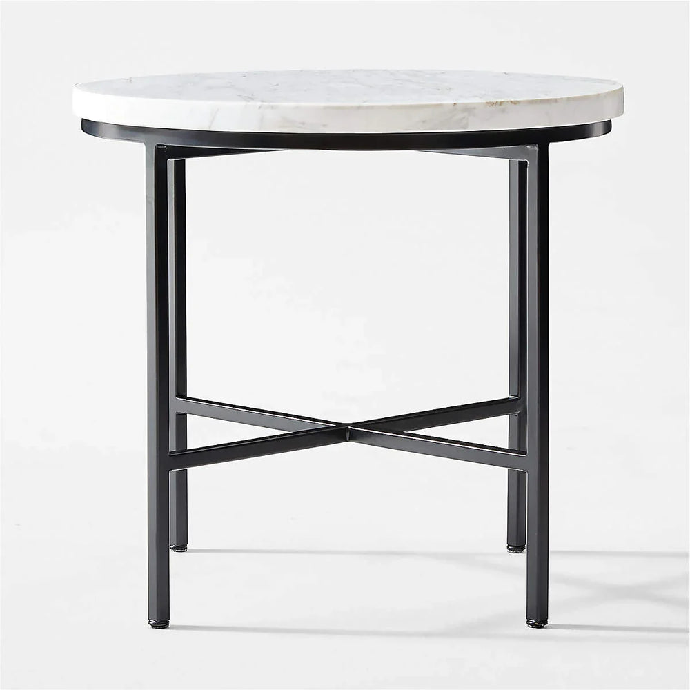 WHITE MARBLE SIDE TABLE - All India Decor