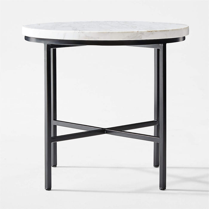 WHITE MARBLE SIDE TABLE