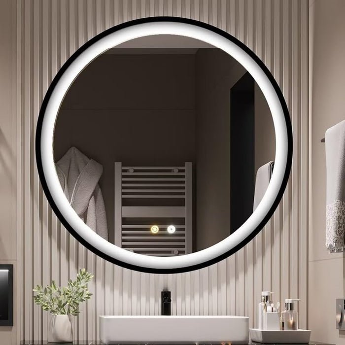 Framed Round LED Mirror