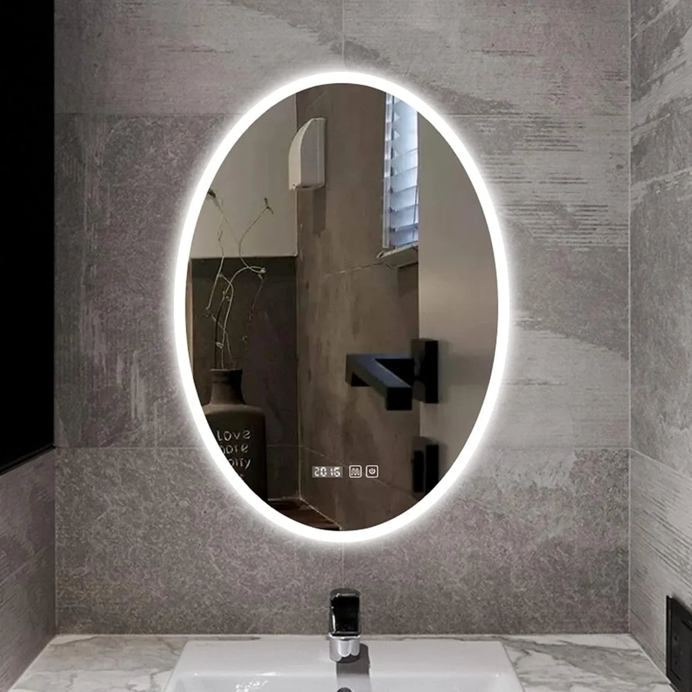 Kolby Frosted Edge Oval LED Mirror - All India Decor