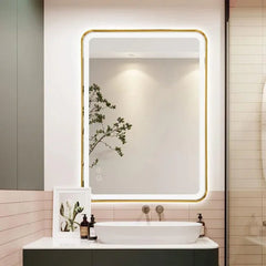 Liana Gold Framed Rectangle LED Mirror - All India Decor