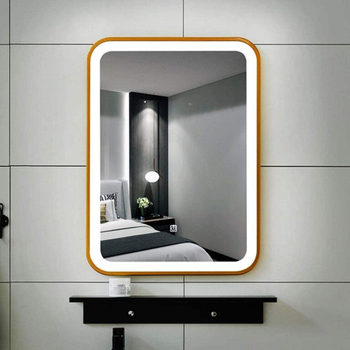 Liana Gold Framed Rectangle LED Mirror