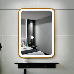 Liana Gold Framed Rectangle LED Mirror - All India Decor