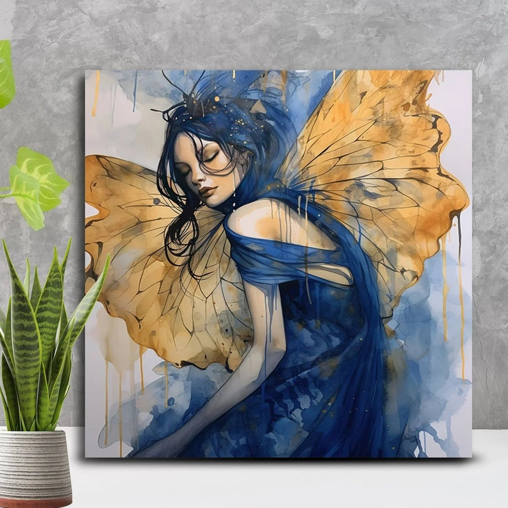 Premium Butterfly Woman Canvas Wall Paintings - All India Decor