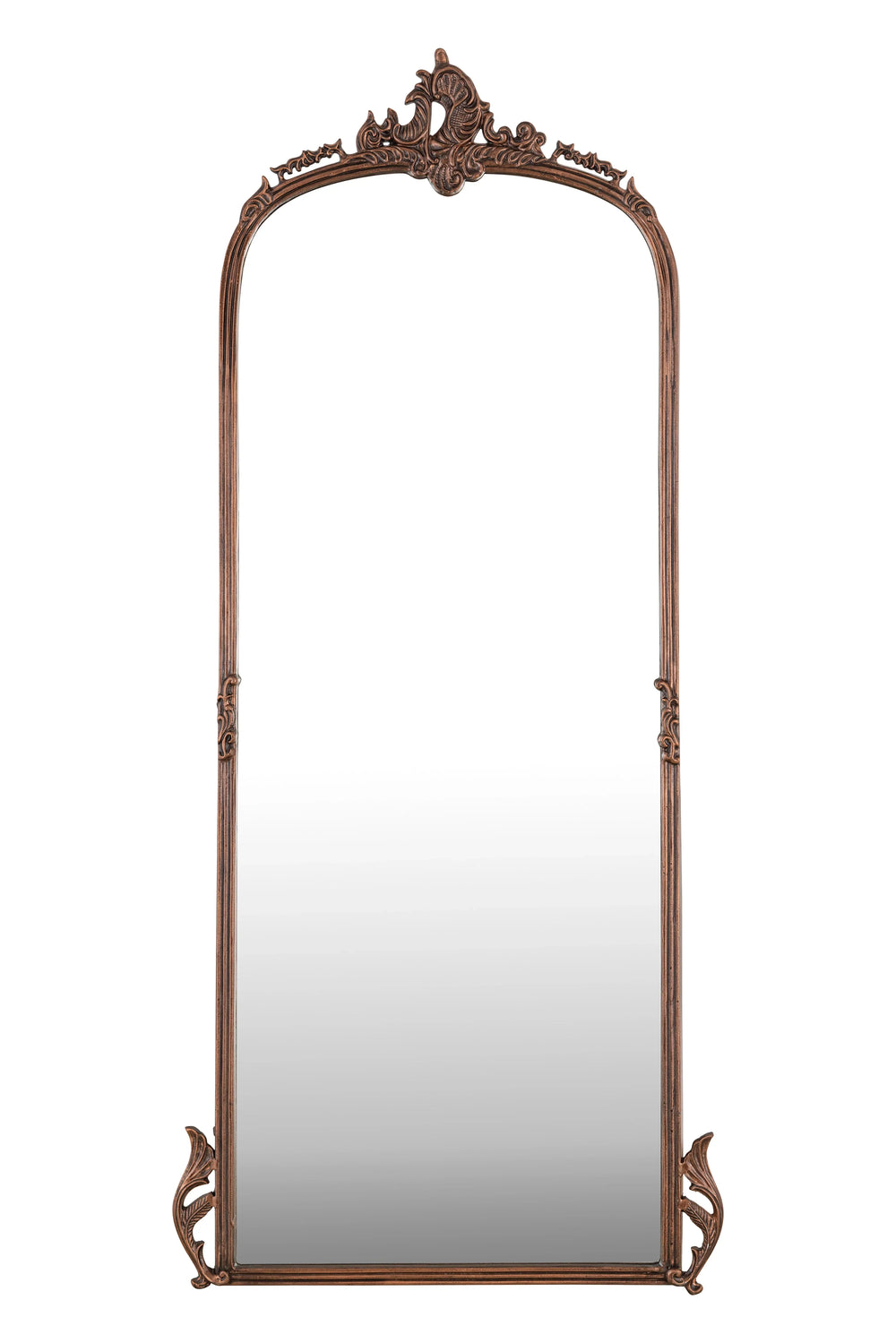 Hand casted Full length Mirror with Stand in Aluminium / Mirror (Vintage Copper) - All India Decor