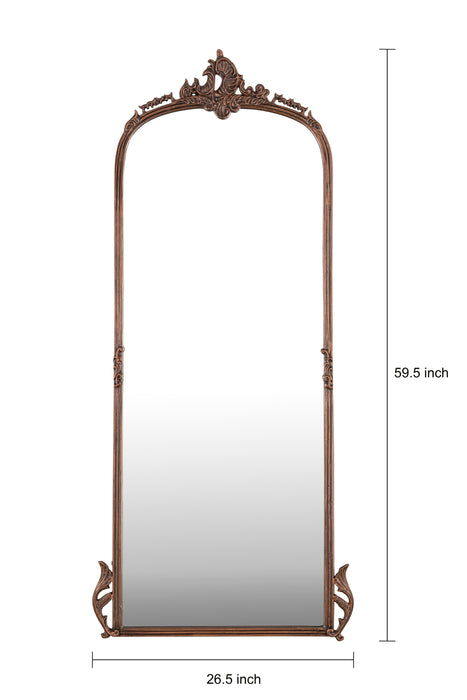 Hand casted Full length Mirror with Stand in Aluminium / Mirror (Vintage Copper)