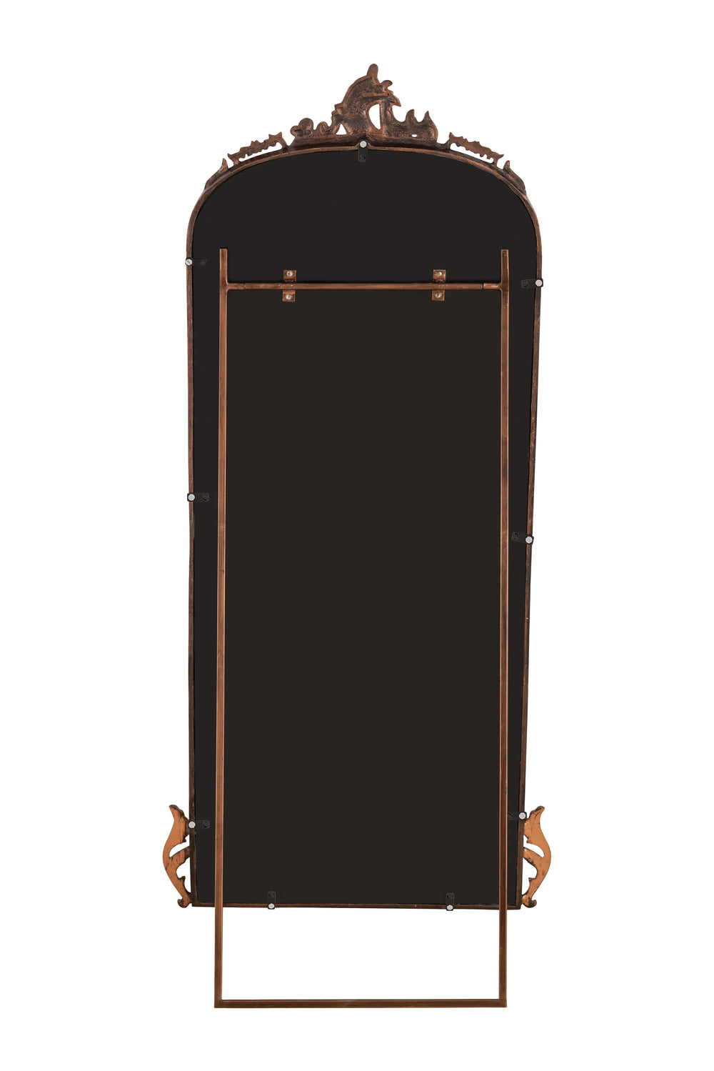 Hand casted Full length Mirror with Stand in Aluminium / Mirror (Vintage Copper) - All India Decor