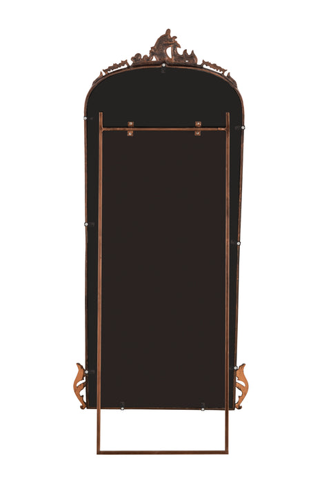 Hand casted Full length Mirror with Stand in Aluminium / Mirror (Vintage Copper)