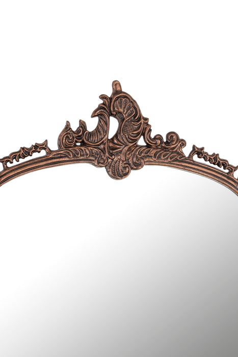 Hand casted Full length Mirror with Stand in Aluminium / Mirror (Vintage Copper)