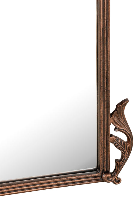 Hand casted Full length Mirror with Stand in Aluminium / Mirror (Vintage Copper)
