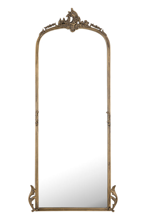 Hand casted Full length Mirror with Stand in Aluminium / Mirror (Antique Brass)