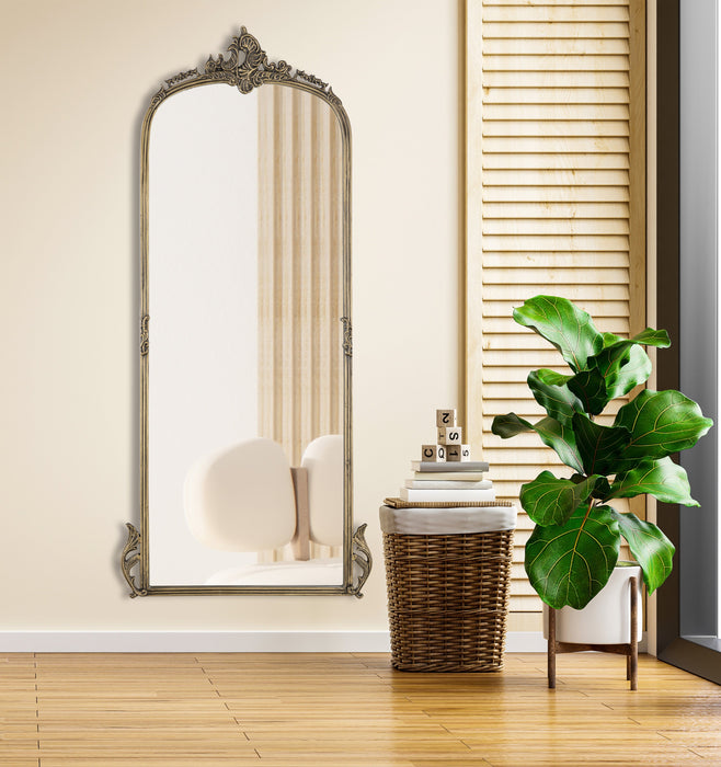 Victorian Arched Full length Mirror (Antique Brass)