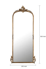 Hand casted Full length Mirror in Aluminium / Mirror (Vintage Brass) - All India Decor
