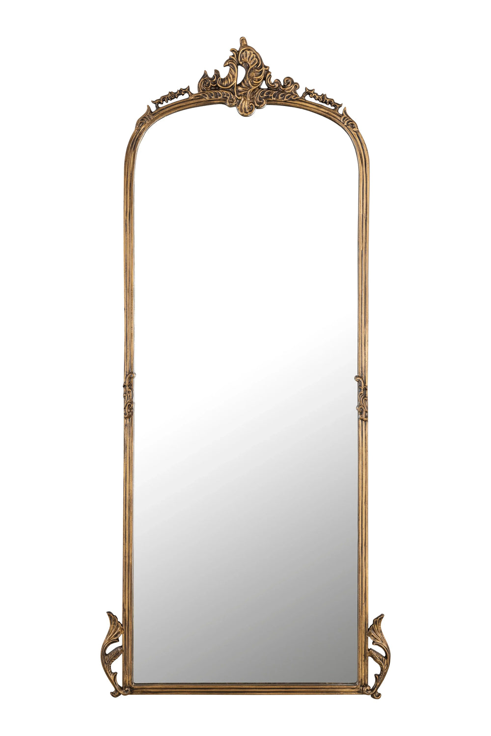 Hand casted Full length Mirror in Aluminium / Mirror (Vintage Brass) - All India Decor