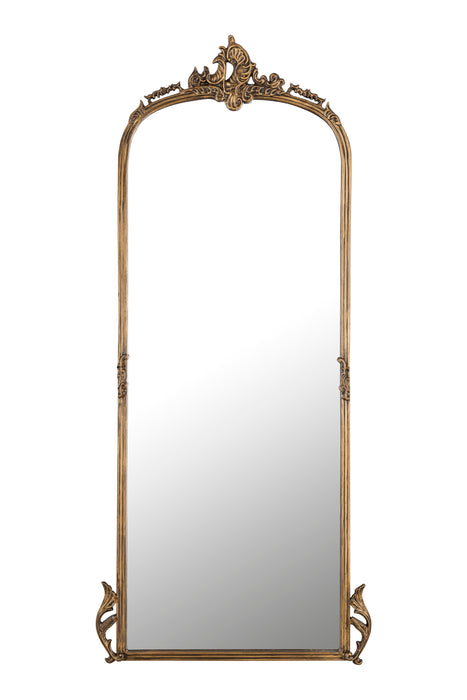 Hand casted Full length Mirror with Stand in Aluminium / Mirror  (Vintage Brass)