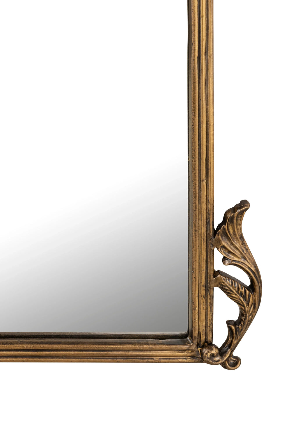 Hand casted Full length Mirror in Aluminium / Mirror (Vintage Brass) - All India Decor