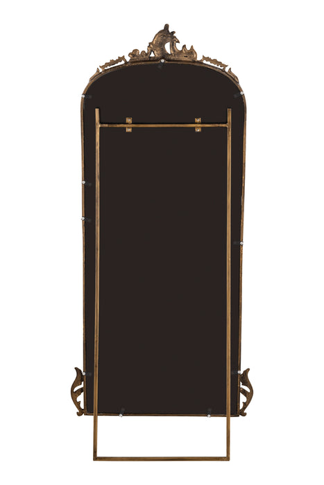Hand casted Full length Mirror with Stand in Aluminium / Mirror  (Vintage Brass)