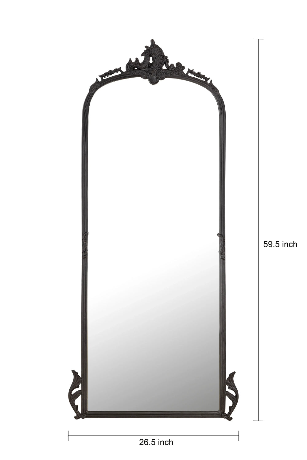 Victorian Arched Full length Mirror (Bold Black) - All India Decor