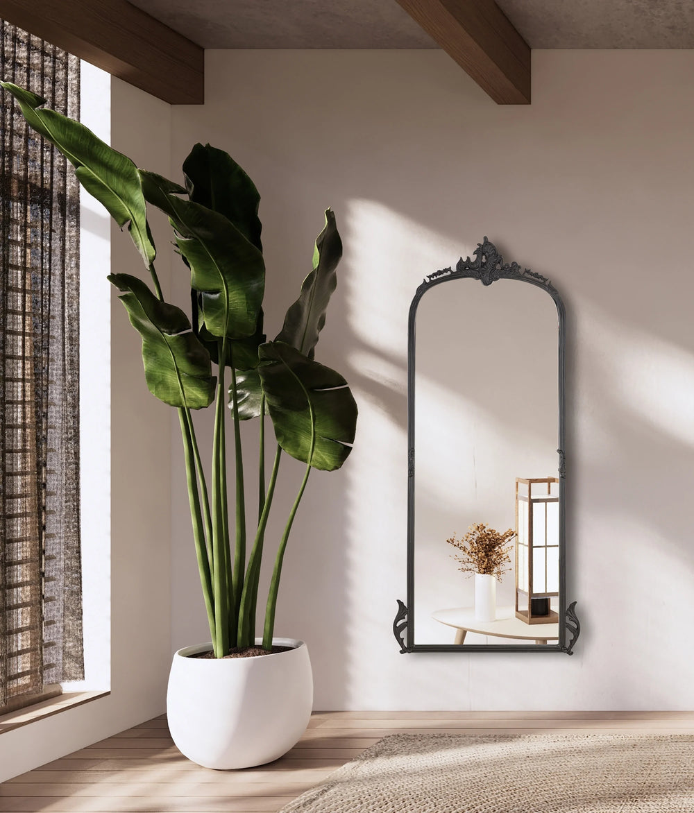 Victorian Arched Full length Mirror (Bold Black) - All India Decor