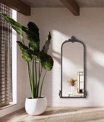 Victorian Arched Full length Mirror (Bold Black) - All India Decor