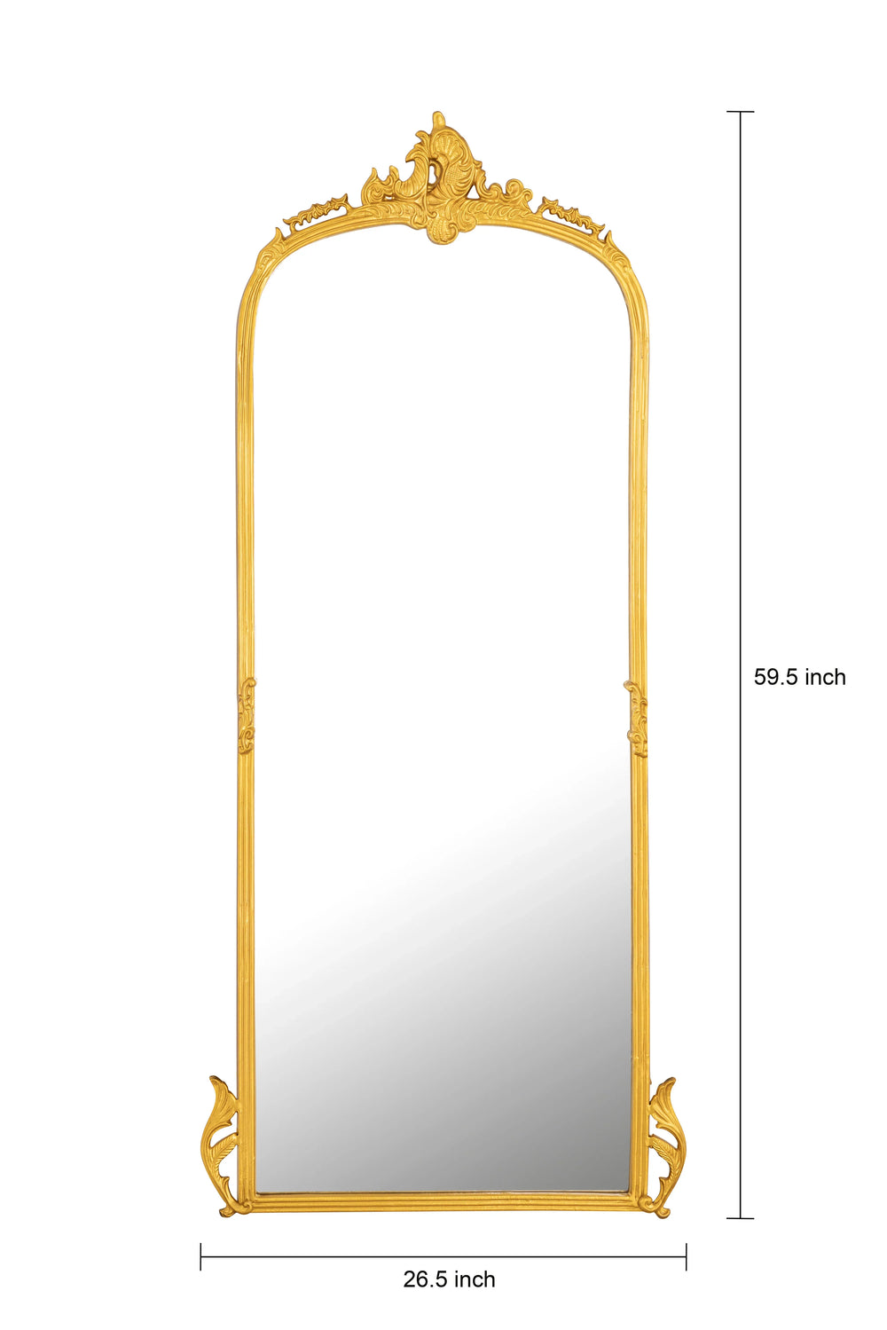 Victorian Arched Full length Mirror (Glam Gold) - All India Decor