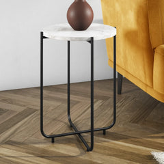 Round White Marble Side Table - All India Decor