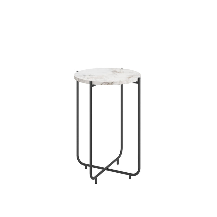 Round White Marble Side Table