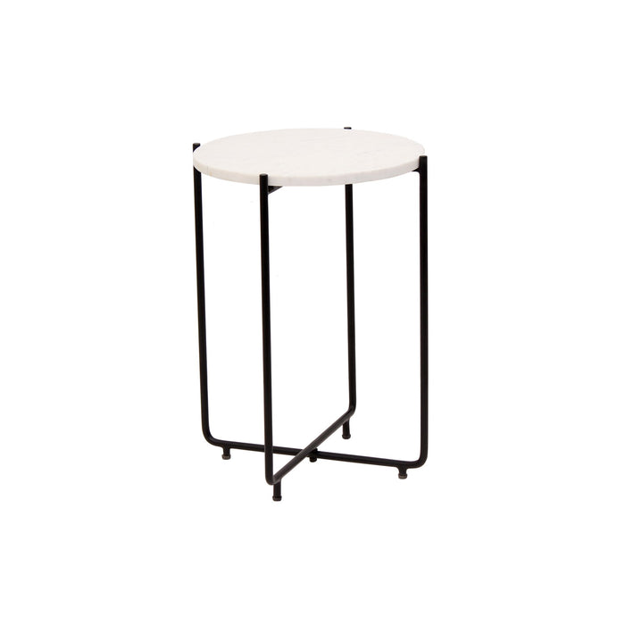 Round White Marble Side Table