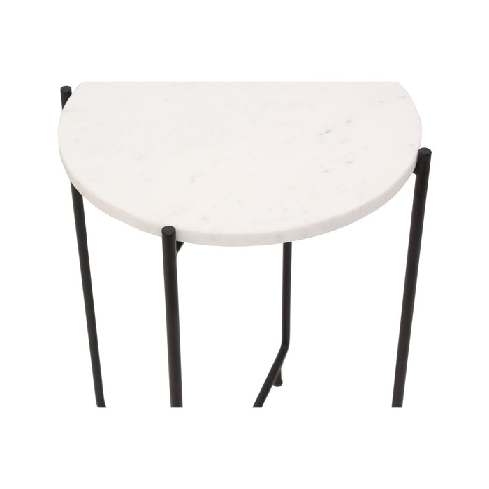 Round White Marble Side Table