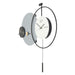Modern wall clock with a pendulum on a white background