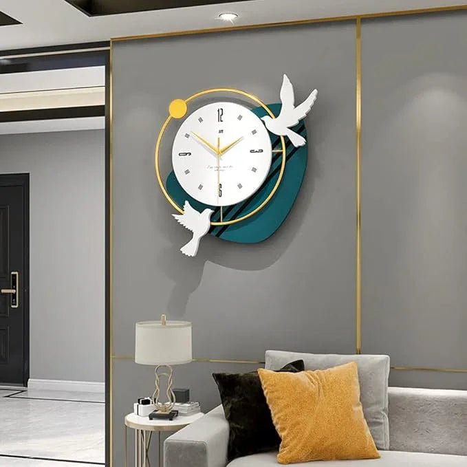 Modern 3D Birds Wall Clock - All India Decor