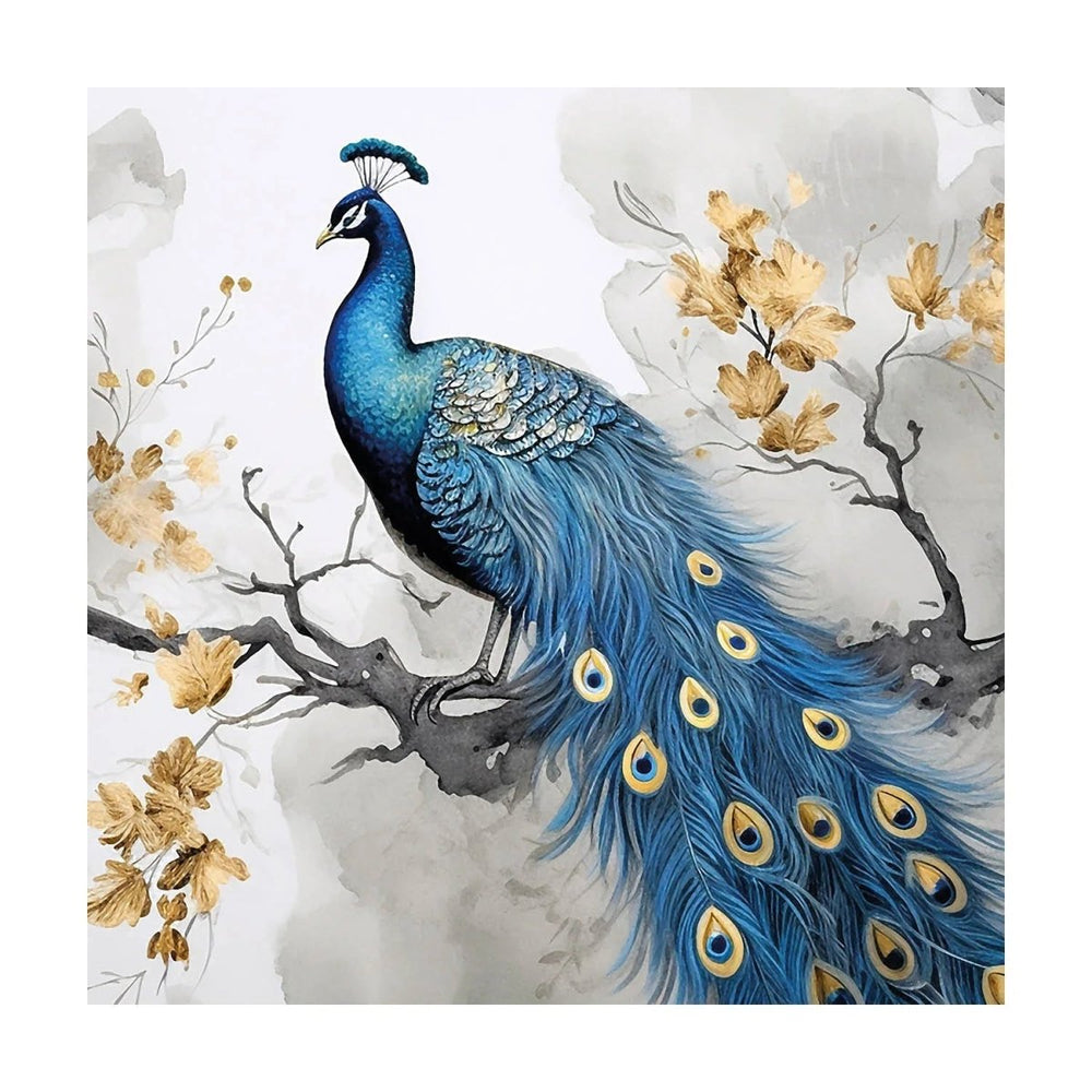 Peacock Canvas Painting for Home, Bedroom & Living Room - All India Decor