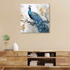 Peacock Canvas Painting for Home, Bedroom & Living Room - All India Decor