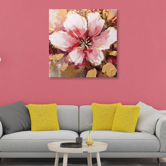 Red Flower Canvas Painting for Home, Bedroom & Living Room