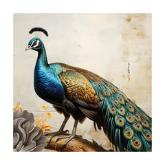 Peacock Bird Canvas Painting for Home, Bedroom & Living Room - All India Decor