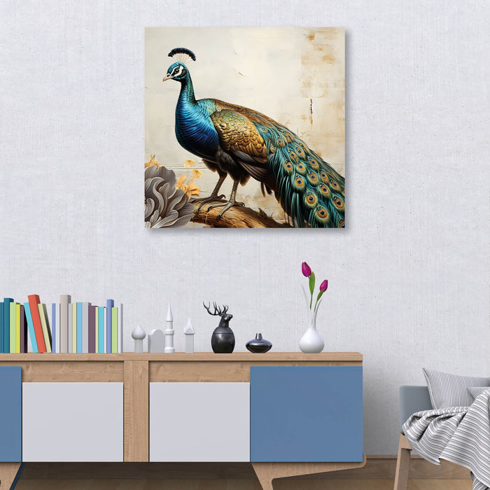 Peacock Bird Canvas Painting for Home, Bedroom & Living Room